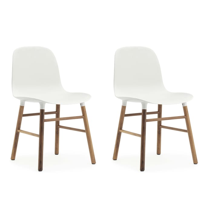 Form Chair Stuhl Walnussbeine 2er Pack - Weiß-Walnuss - Normann Copenhagen
