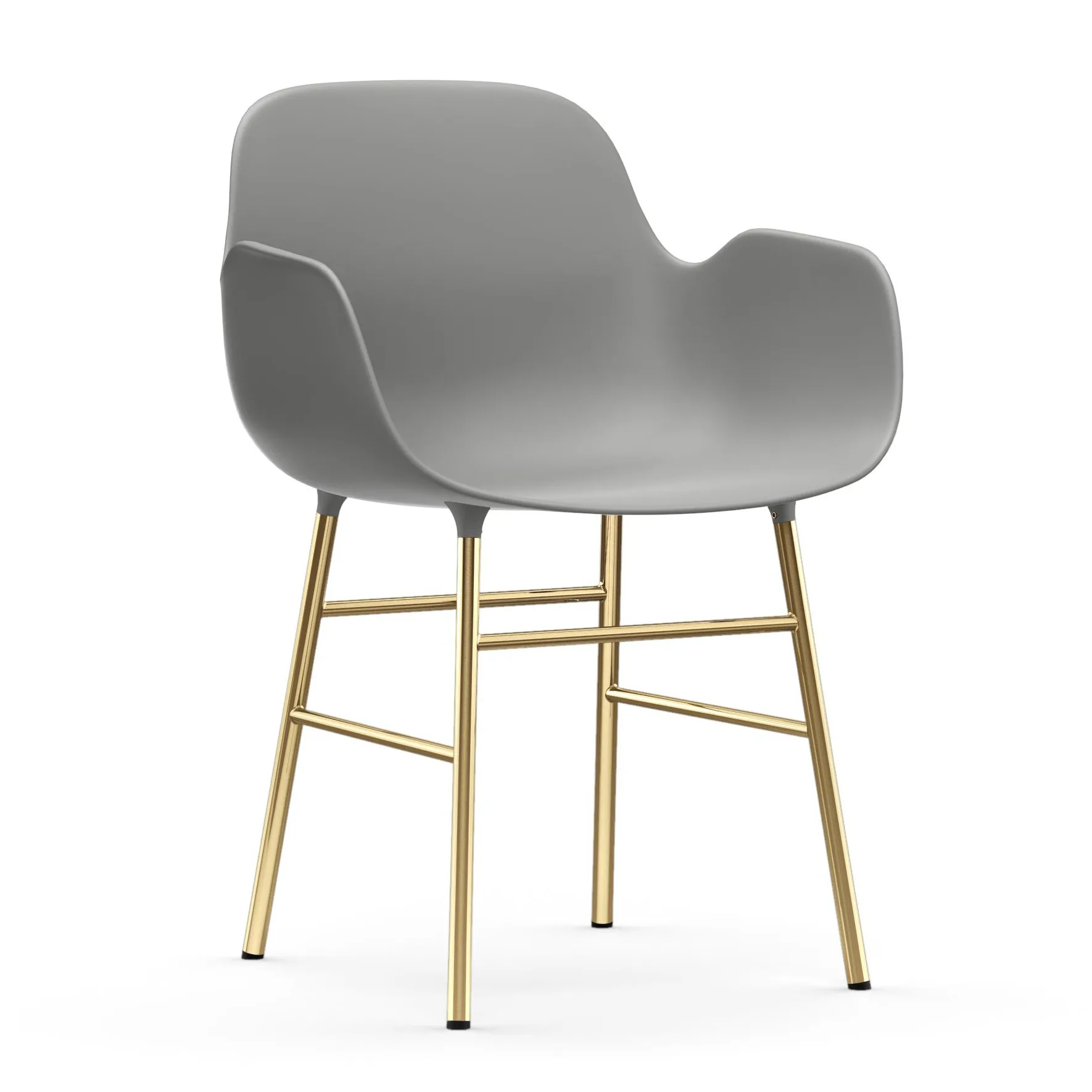 Form Sessel Messingbeine, Grau Normann Copenhagen
