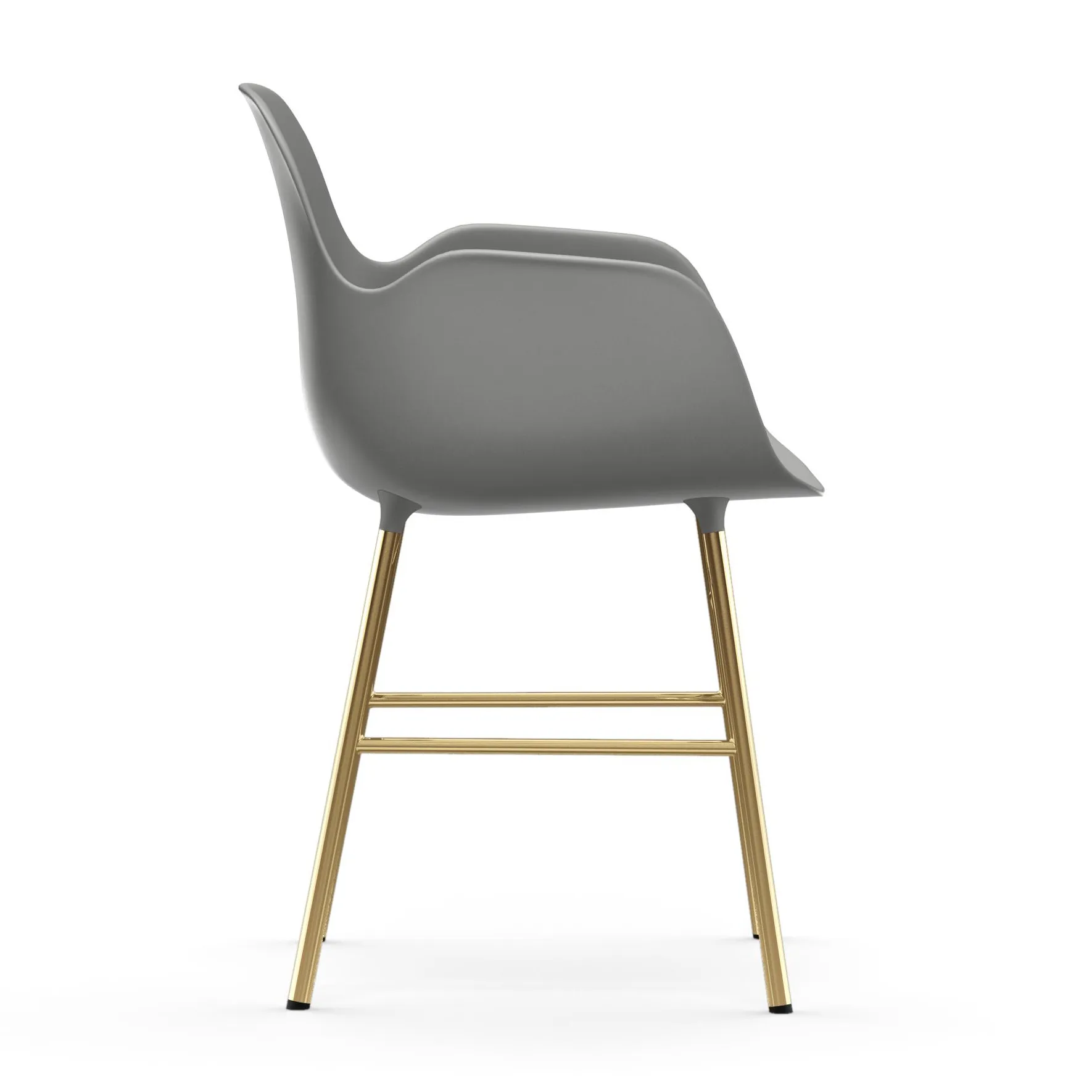 Form Sessel Messingbeine, Grau Normann Copenhagen