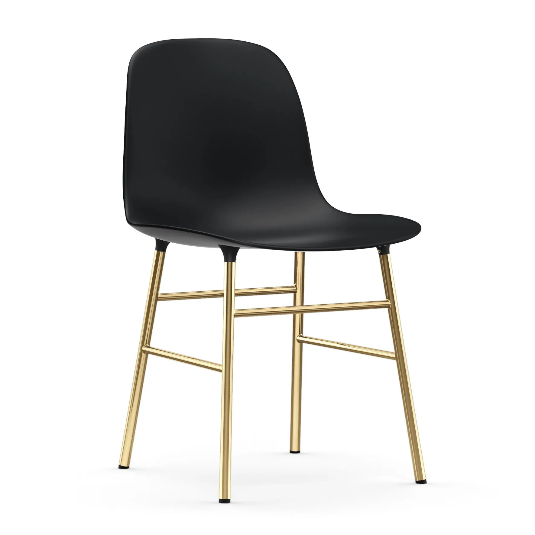 Form Stuhl Messingbeine, Schwarz Normann Copenhagen
