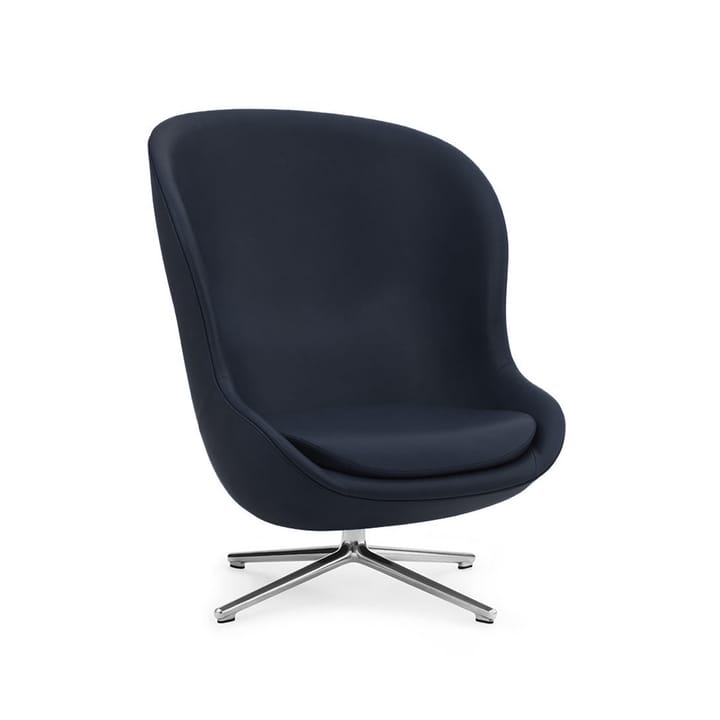 Hyg Sessel - Leder ultra 41573 navy, Drehfuß aus Aluminium - Normann Copenhagen