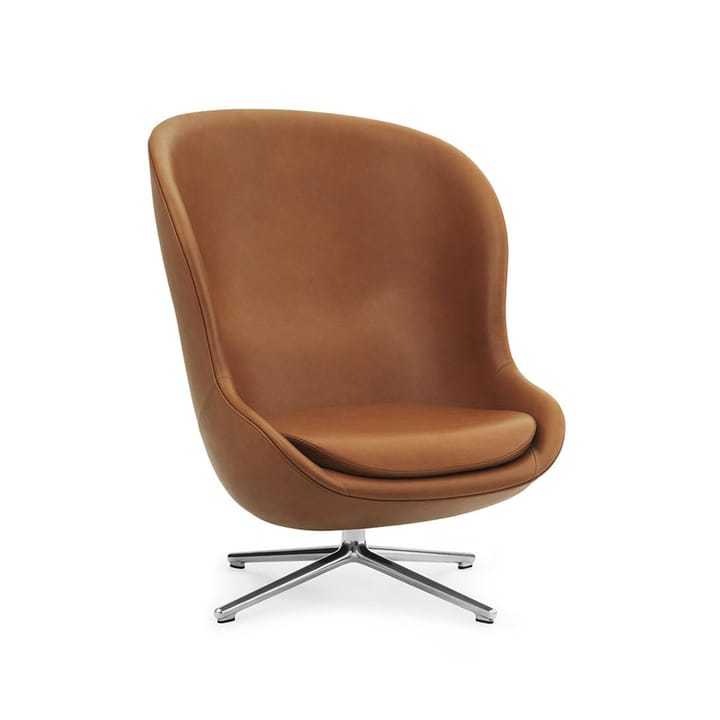 Hyg Sessel - Leder ultra 41574 brandy, Drehfuß aus Aluminium - Normann Copenhagen