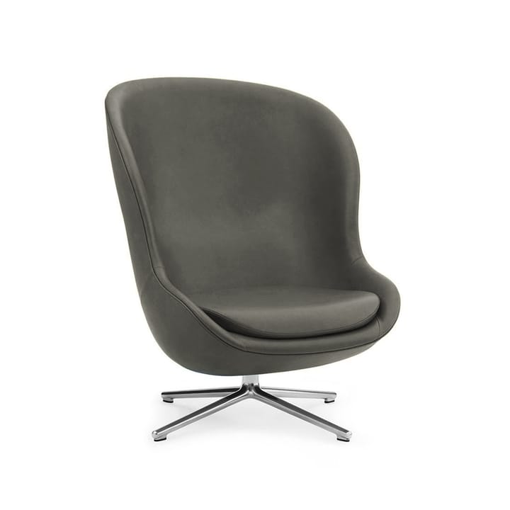 Hyg Sessel - Leder ultra 41575 Grün, Drehfuß aus Aluminium - Normann Copenhagen