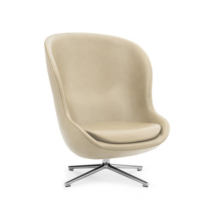 Hyg Sessel - Leder ultra 41583 marble, Drehfuß aus Aluminium - Normann Copenhagen