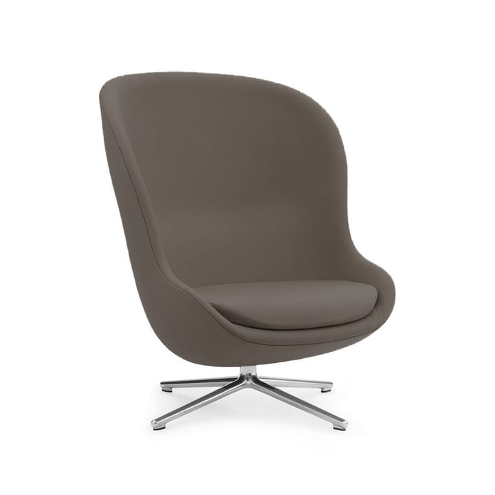 Hyg Sessel - Leder ultra 41585 Grau  , Drehfuß aus Aluminium - Normann Copenhagen