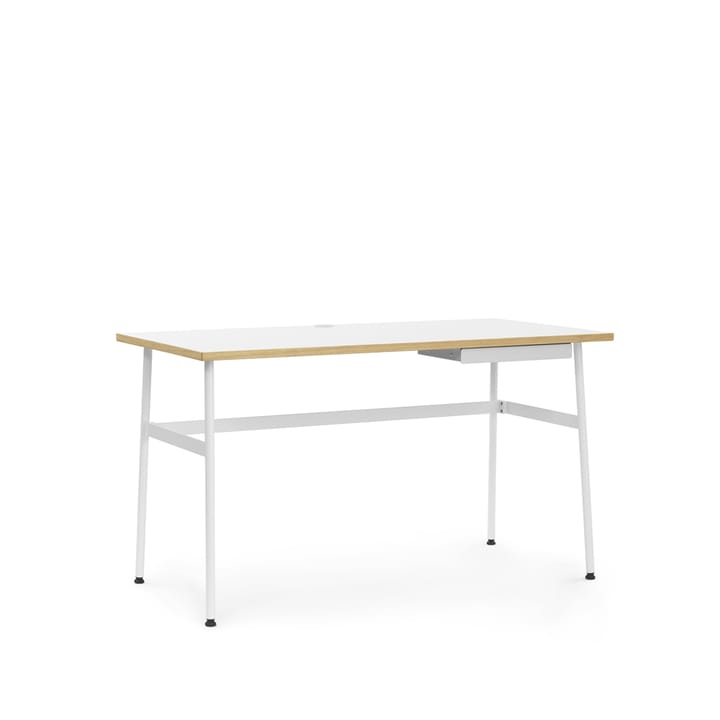 Journal Schreibtisch - Weiß laminat, Weiße Stahlbeine und Schublade - Normann Copenhagen