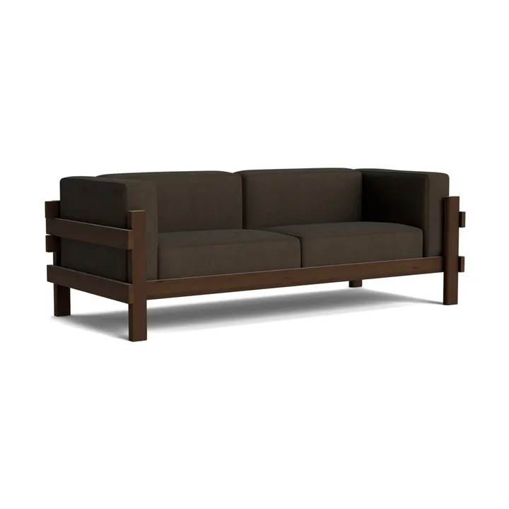 Kube Sofa - Braun lackierte Fichte-Stoff Remix 356 Brown, 220 cm - Normann Copenhagen