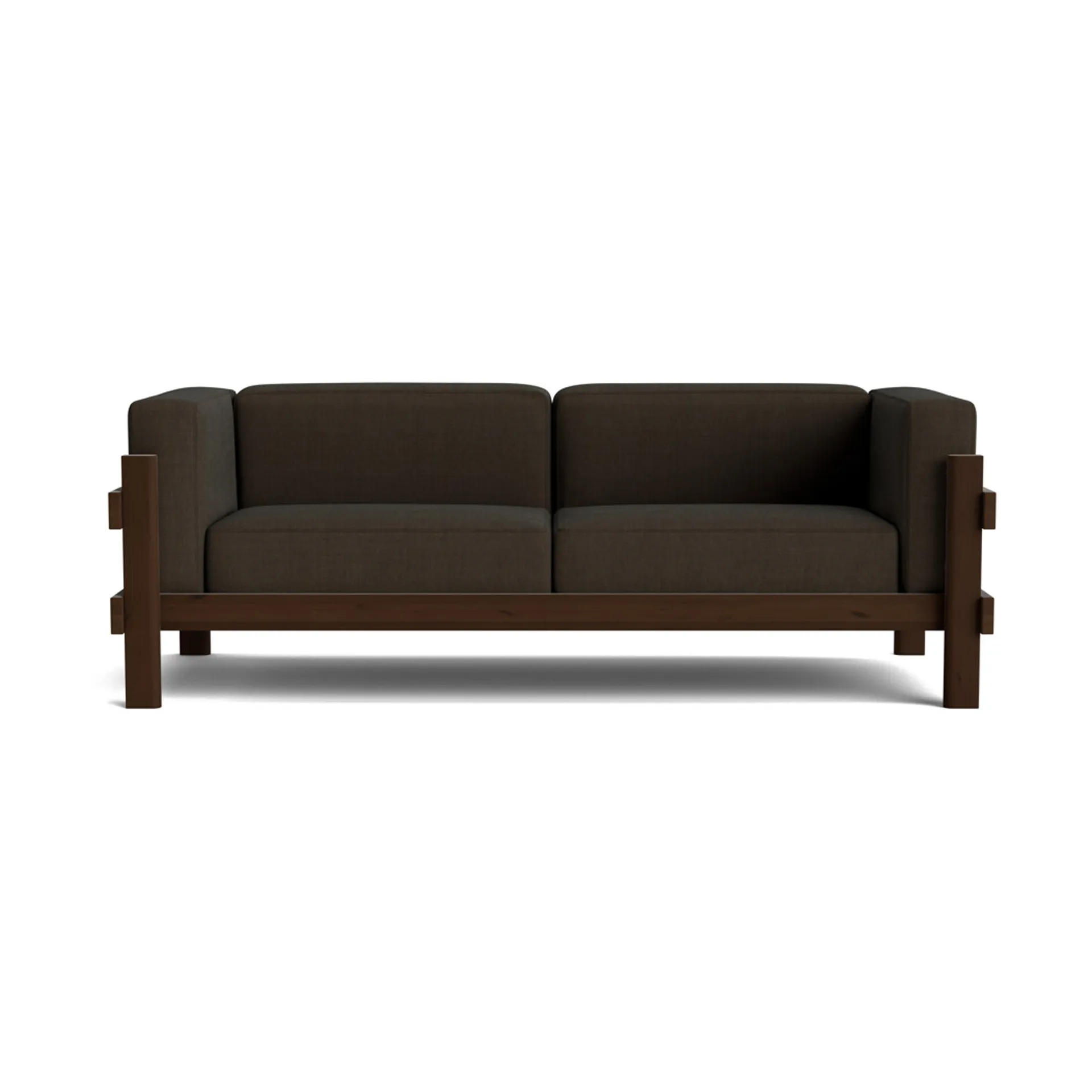 Kube Sofa, Braun lackierte Fichte-Stoff Remix 356 Brown, 220 cm Normann Copenhagen