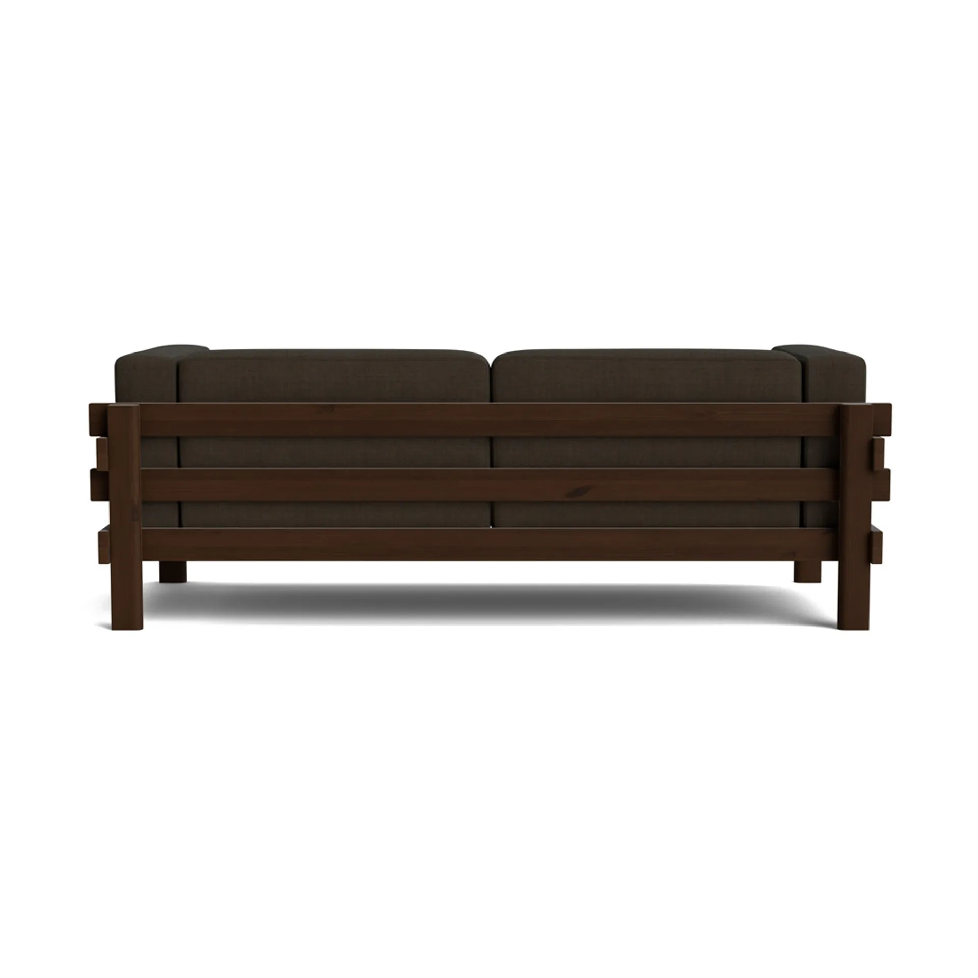 Kube Sofa, Braun lackierte Fichte-Stoff Remix 356 Brown, 220 cm Normann Copenhagen