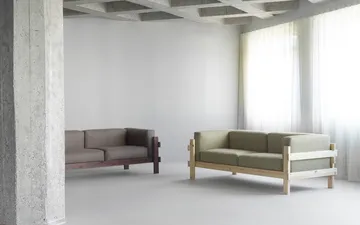 Kube Sofa - Braun lackierte Fichte-Stoff Remix 356 Brown, 220 cm - Normann Copenhagen