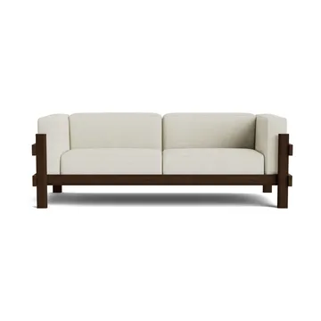 Kube Sofa - Braun lackierte Kiefer-Stoff Remix 223 Beige, 220 cm - Normann Copenhagen