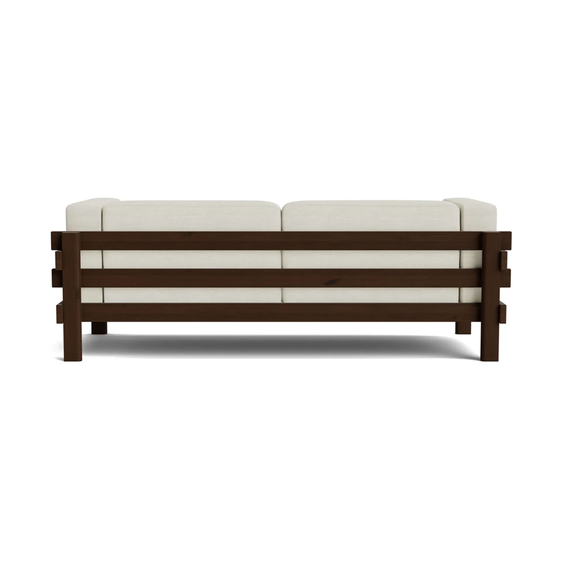 Kube Sofa, Braun lackierte Kiefer-Stoff Remix 223 Beige, 220 cm Normann Copenhagen