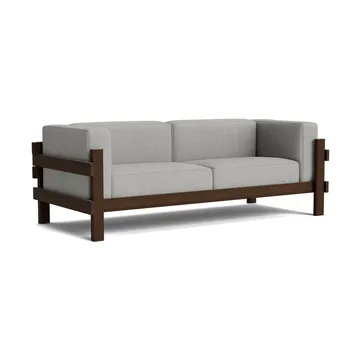 Kube Sofa - Braun lackierte Kiefer–Stoff Remix 143 Grey, 220 cm - Normann Copenhagen