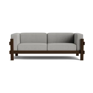 Kube Sofa - Braun lackierte Kiefer–Stoff Remix 143 Grey, 220 cm - Normann Copenhagen