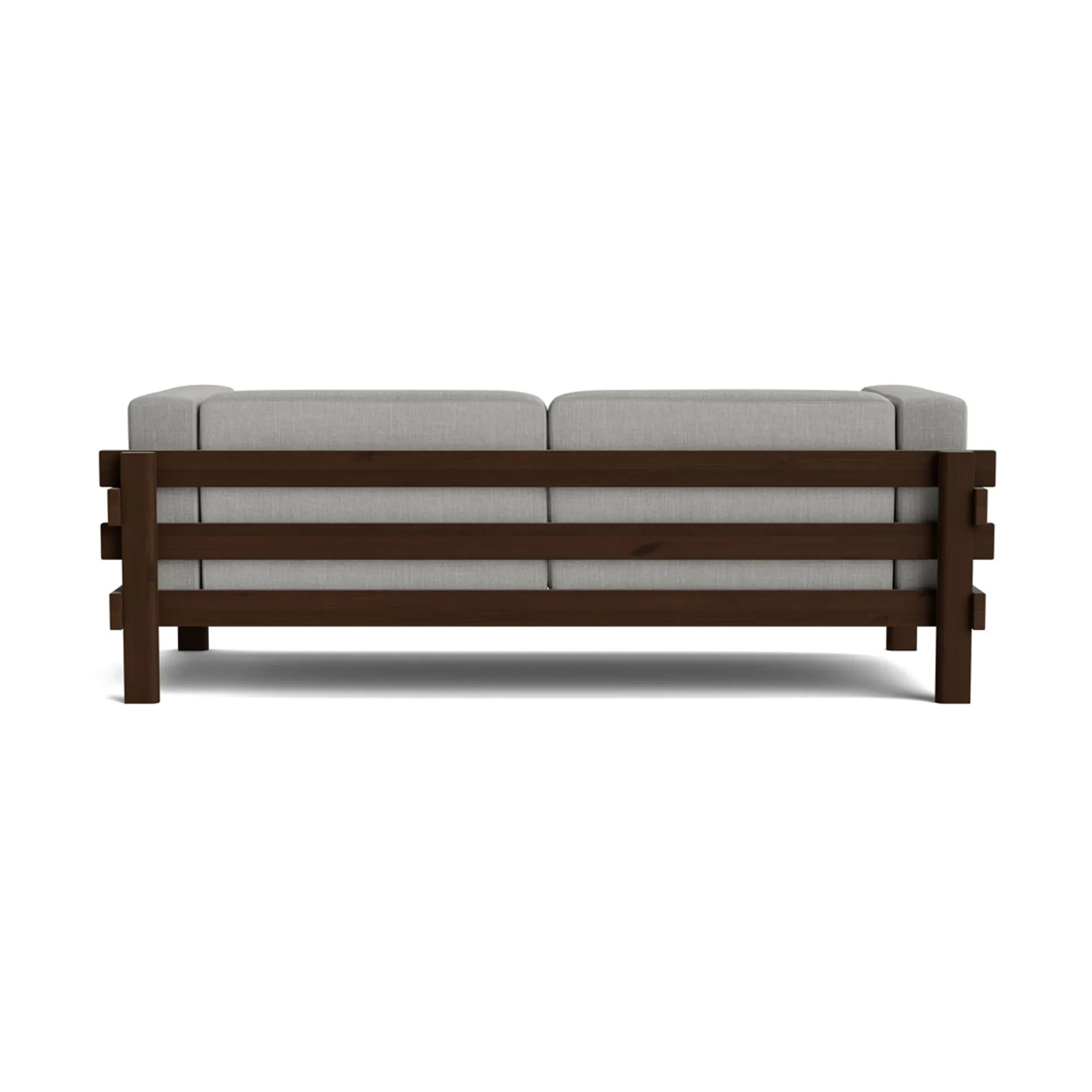 Kube Sofa, Braun lackierte Kiefer–Stoff Remix 143 Grey, 220 cm Normann Copenhagen