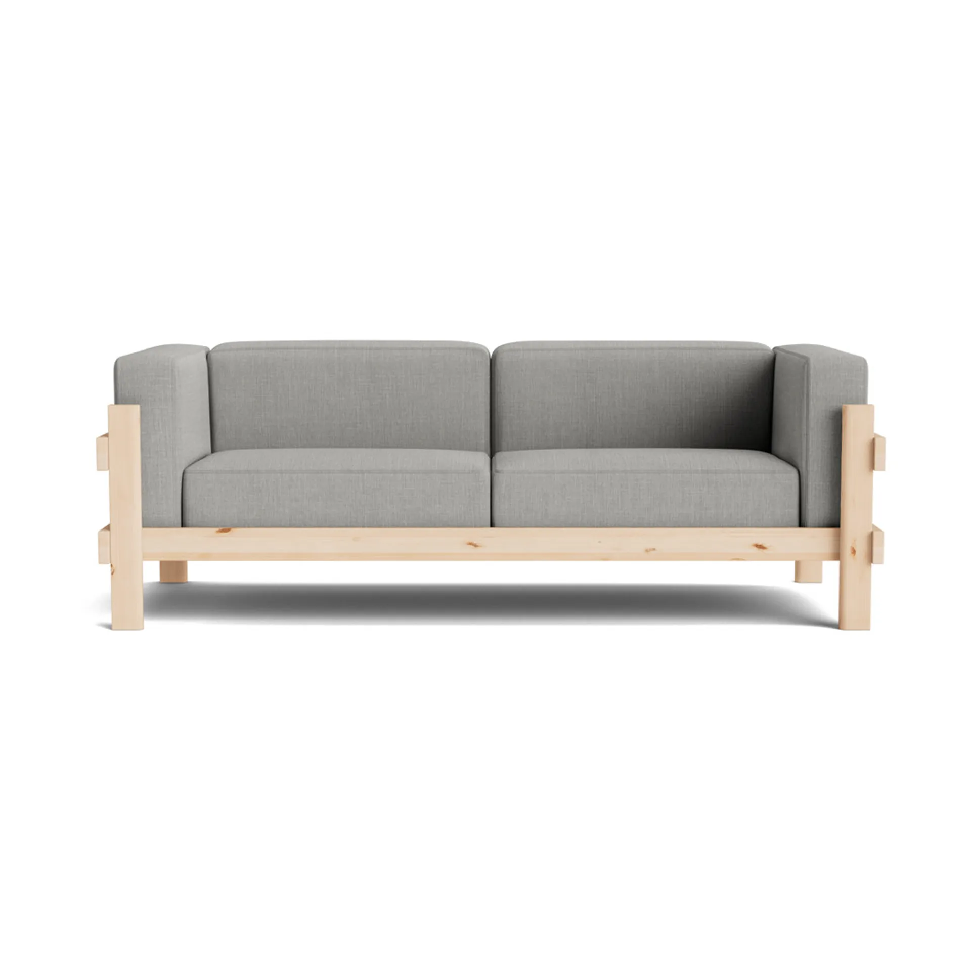 Kube Sofa, Lackierte Kiefer-Stoff Remix 143 Grey, 220 cm Normann Copenhagen