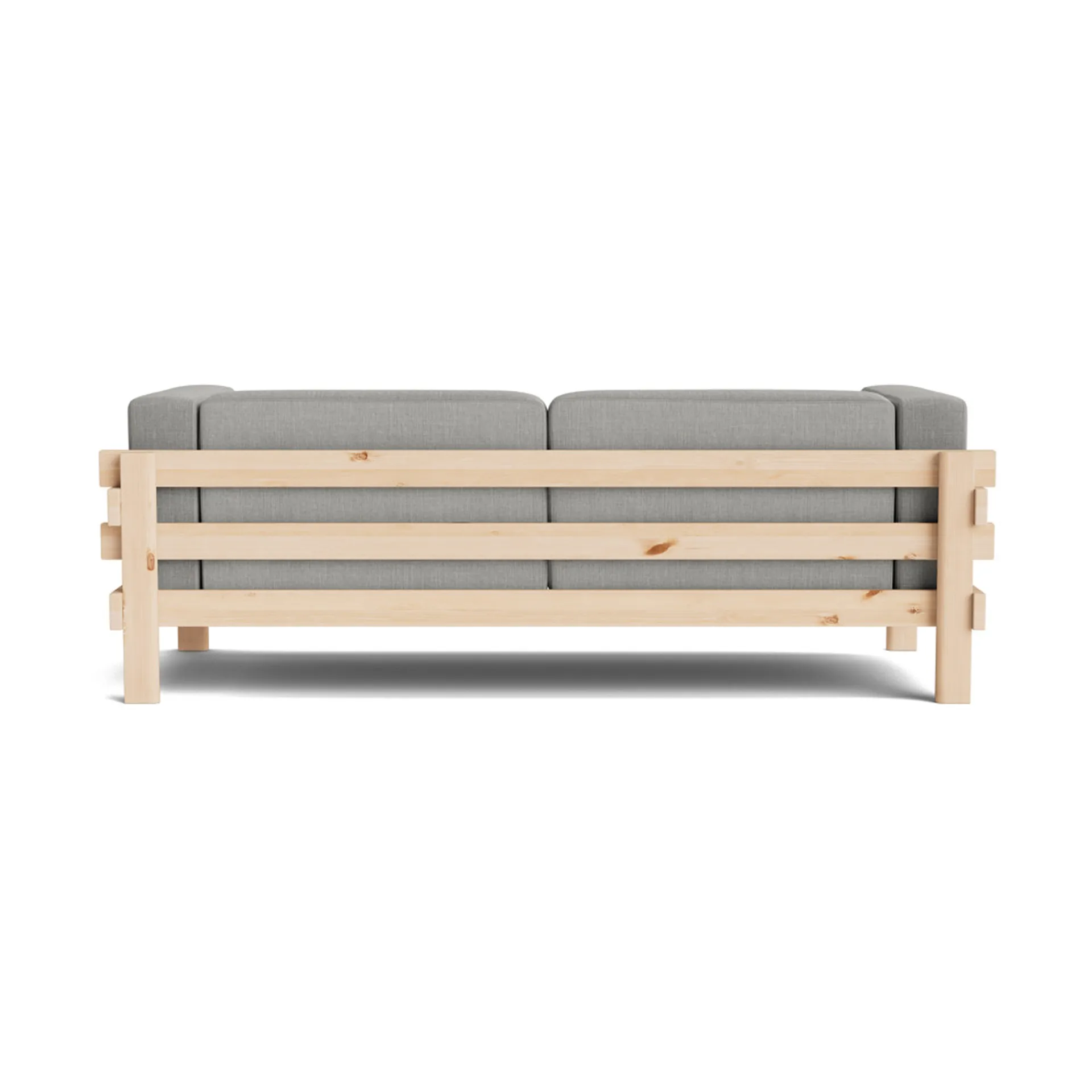 Kube Sofa, Lackierte Kiefer-Stoff Remix 143 Grey, 220 cm Normann Copenhagen