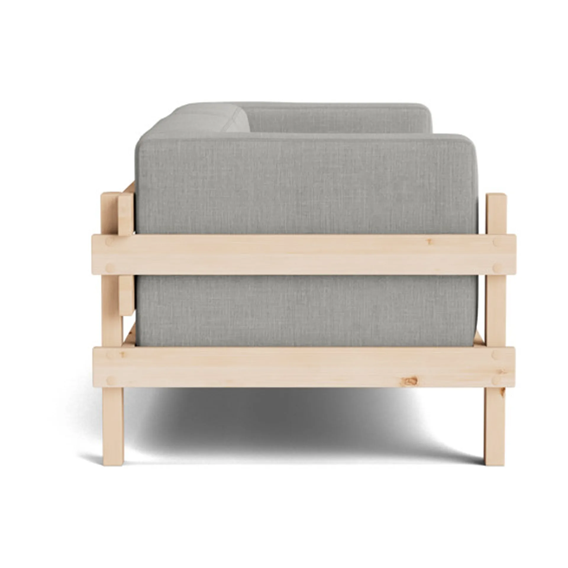 Kube Sofa, Lackierte Kiefer-Stoff Remix 143 Grey, 220 cm Normann Copenhagen
