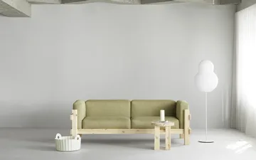 Kube Sofa - Lackierte Kiefer-Stoff Remix 143 Grey, 220 cm - Normann Copenhagen