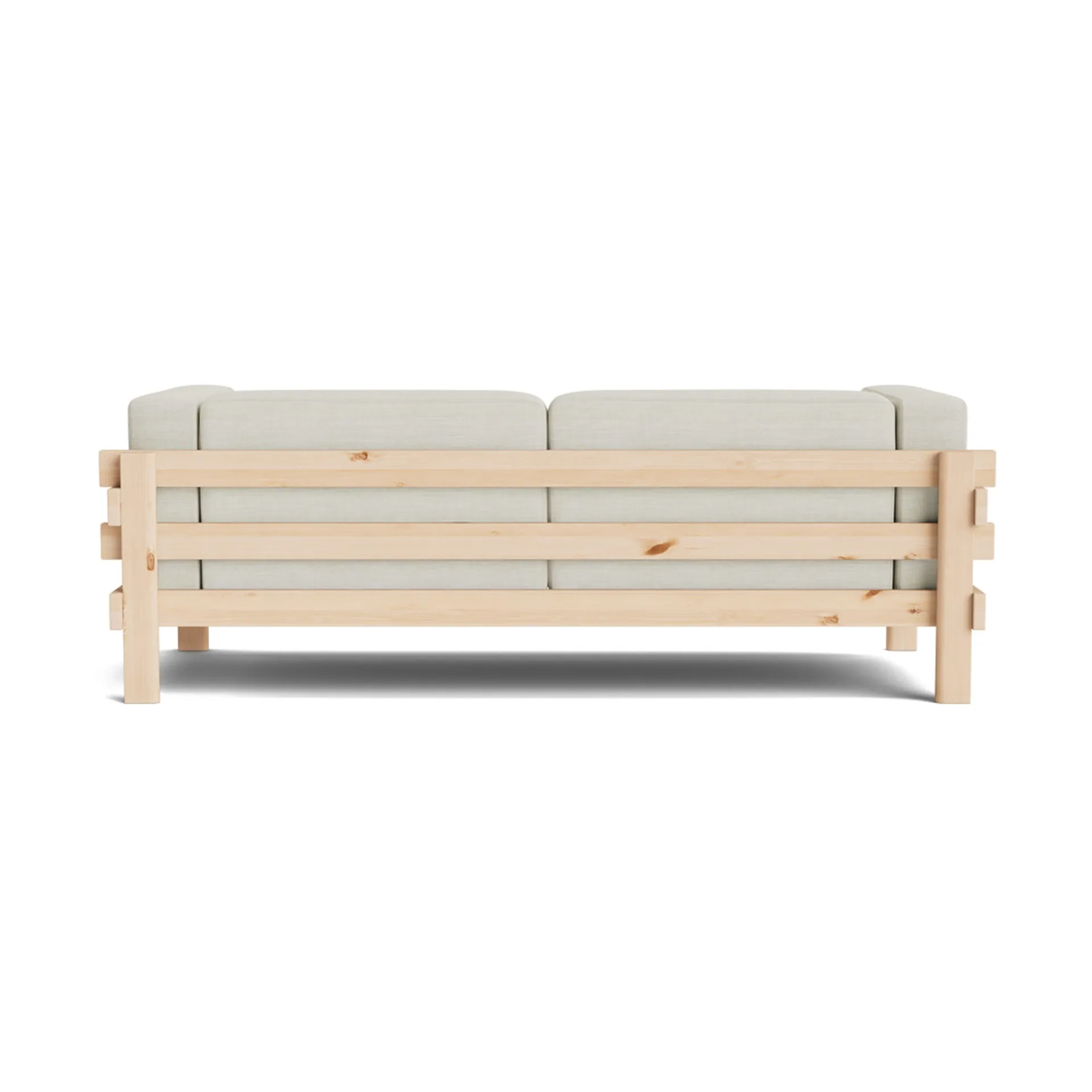 Kube Sofa, Lackiertes Kiefernholz-Stoff Remix 223 Beige, 220 cm Normann Copenhagen