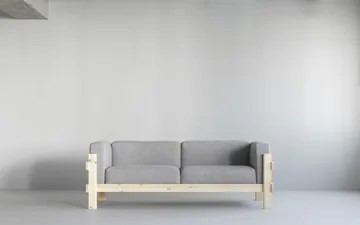 Kube Sofa - Lackiertes Kiefernholz-Stoff Remix 223 Beige, 220 cm - Normann Copenhagen