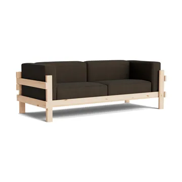 Kube Sofa - Lackiertes Kiefernholz-Stoff Remix 356 Brown, 220 cm - Normann Copenhagen