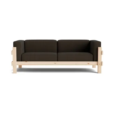 Kube Sofa - Lackiertes Kiefernholz-Stoff Remix 356 Brown, 220 cm - Normann Copenhagen