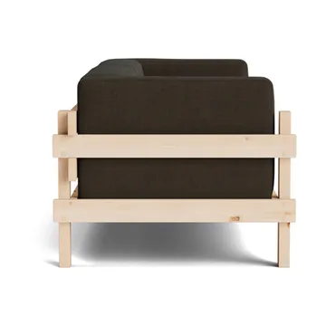 Kube Sofa - Lackiertes Kiefernholz-Stoff Remix 356 Brown, 220 cm - Normann Copenhagen