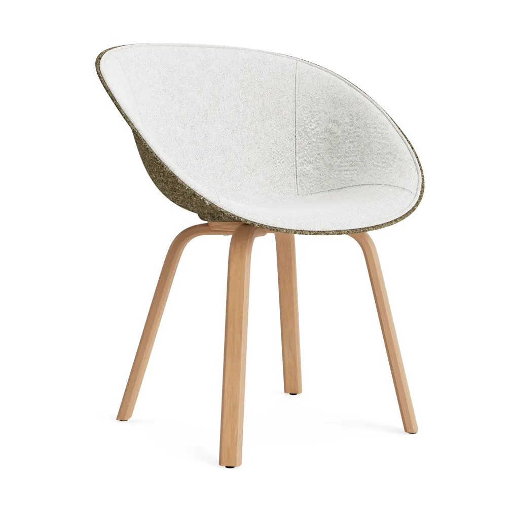 Mat Armchair Armlehnstuhl frontbezogen, Hallingdal 110-seaweed-beech Normann Copenhagen