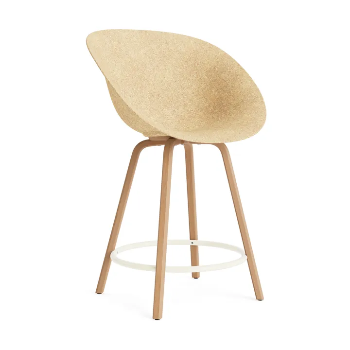 Mat Bar Armchair Armlehnstuhl 65 cm - Hemp-beech-cream steel - Normann Copenhagen