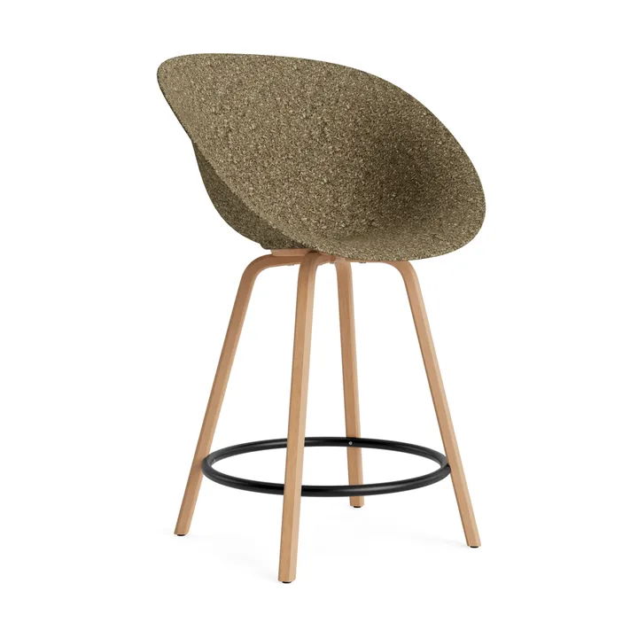 Mat Bar Armchair Armlehnstuhl 65 cm - Seaweed-beech-black steel - Normann Copenhagen