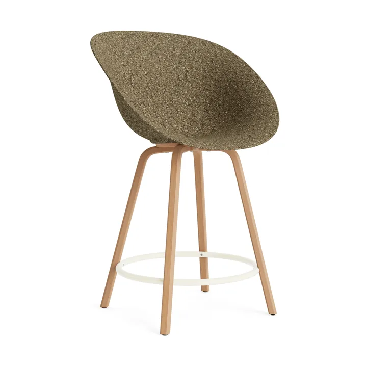 Mat Bar Armchair Armlehnstuhl 65 cm - Seaweed-beech-cream steel - Normann Copenhagen