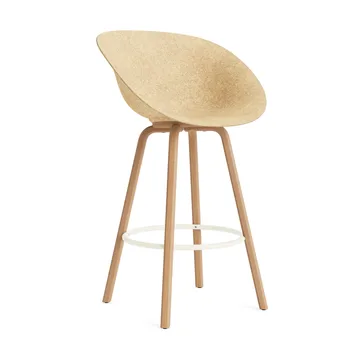 Mat Bar Armchair Armlehnstuhl 75 cm - Hemp-beech-cream steel - Normann Copenhagen