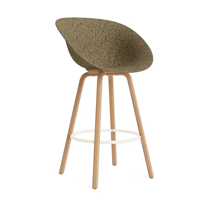 Mat Bar Armchair Armlehnstuhl 75 cm - Seaweed-beech-cream steel - Normann Copenhagen