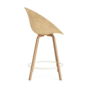 Mat Bar Armchair Armlehnstuhl frontbezogen 65 cm - Hallingdal 110-hemp-beech-cream steel - Normann Copenhagen