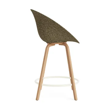 Mat Bar Armchair Armlehnstuhl frontbezogen 65 cm - Hallingdal 110-seaweed-beech-cream steel - Normann Copenhagen