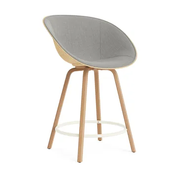 Mat Bar Armchair Armlehnstuhl frontbezogen 65 cm - Remix 133-hemp-beech-cream steel - Normann Copenhagen