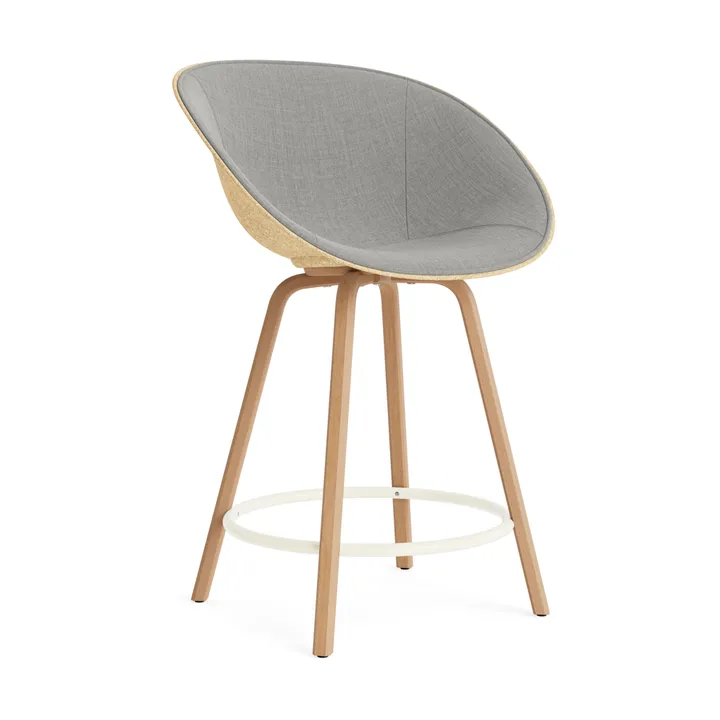 Mat Bar Armchair Armlehnstuhl frontbezogen 65 cm - Remix 133-hemp-beech-cream steel - Normann Copenhagen