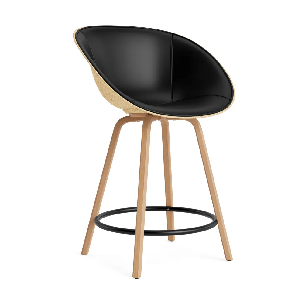 Mat Bar Armchair Armlehnstuhl frontbezogen 65 cm, Ultra 41599-hemp-beech-black steel Normann Copenhagen