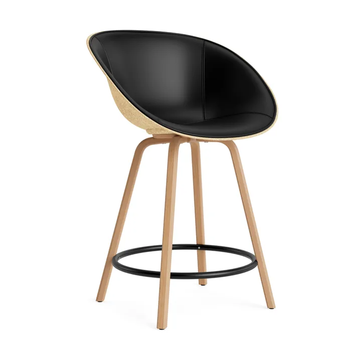 Mat Bar Armchair Armlehnstuhl frontbezogen 65 cm - Ultra 41599-hemp-beech-black steel - Normann Copenhagen