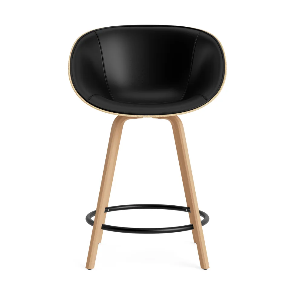Mat Bar Armchair Armlehnstuhl frontbezogen 65 cm, Ultra 41599-hemp-beech-black steel Normann Copenhagen