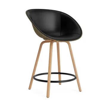 Mat Bar Armchair Armlehnstuhl frontbezogen 65 cm - Ultra 41599-seaweed-beech-black steel - Normann Copenhagen