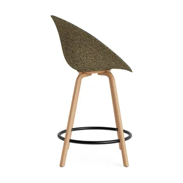 Mat Bar Armchair Armlehnstuhl frontbezogen 65 cm - Ultra 41599-seaweed-beech-black steel - Normann Copenhagen
