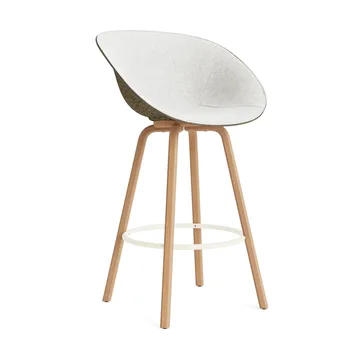 Mat Bar Armchair Armlehnstuhl frontbezogen 75 cm - Hallingdal 110-seaweed-beech-cream steel - Normann Copenhagen
