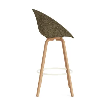 Mat Bar Armchair Armlehnstuhl frontbezogen 75 cm - Hallingdal 110-seaweed-beech-cream steel - Normann Copenhagen