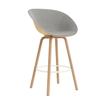 Mat Bar Armchair Armlehnstuhl frontbezogen 75 cm - Remix 133-hemp-beech-cream steel - Normann Copenhagen