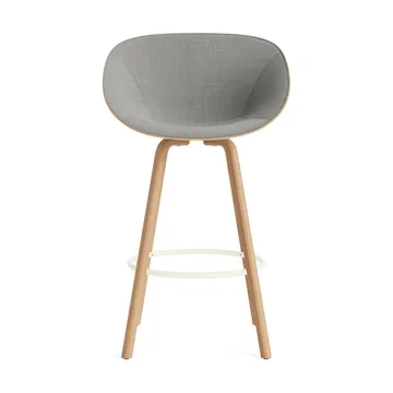 Mat Bar Armchair Armlehnstuhl frontbezogen 75 cm - Remix 133-hemp-beech-cream steel - Normann Copenhagen