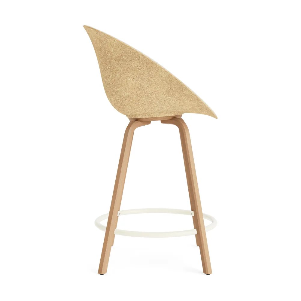 Mat Bar Armchair Armlehnstuhl mit Vorderpolsterung, 65 cm, Hallingdal 110-hemp-beech-cream steel Normann Copenhagen