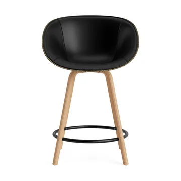 Mat Bar Armchair Armlehnstuhl mit Vorderpolsterung, 65 cm - Ultra 41599-seaweed-beech-black steel - Normann Copenhagen