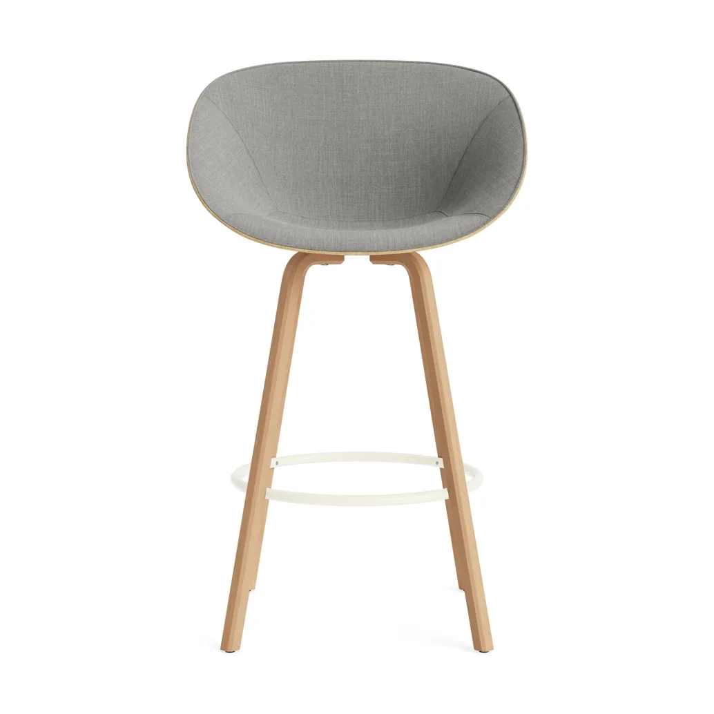 Mat Bar Armchair Armlehnstuhl mit Vorderpolsterung, 75 cm, Remix 133-hemp-beech-cream steel Normann Copenhagen